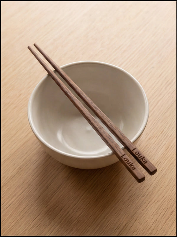 Handgemaakt Gepersonaliseerd Premium Jarrah Sushi-Stokjes – Luxe Cadeau Set